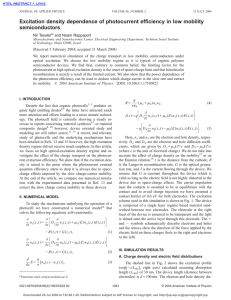 Excitation density dependence of photocurrent efficiency