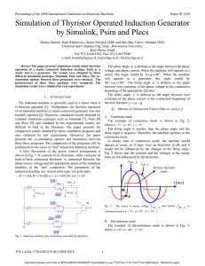 Simulation of Thyristor Operated Induction Generator by Simulink