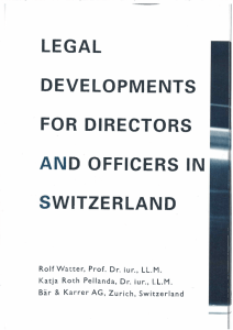 AND OFFICERS IN SWITZERLAND