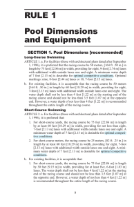 RULE 1 Pool Dimensions and Equipment