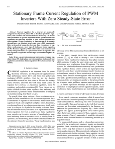 Stationary frame current regulation of PWM inverters with zero