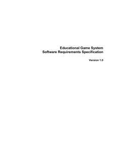Educational Game System Software Requirements Specification