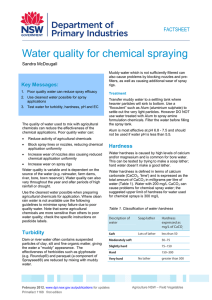 Water quality for chemical spraying