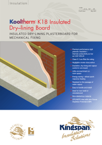 K18 Insulated Dry–lining Board