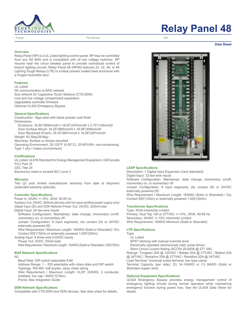 Relay Panel 48 Blue Ridge Technologies