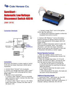 Low Voltage Disconnect Design – Firmware Description