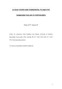 cloud cover and horizontal plane eye damaging solar uv