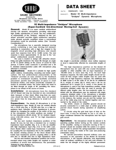 55 Multi-Impedance "Unidyne" Dynamic Microphone