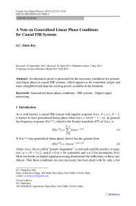 A Note on Generalized Linear Phase Conditions for Causal FIR