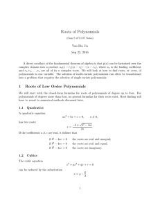 Roots of Polynomials
