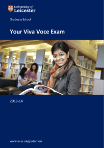 Your Viva Voce Exam - University of Leicester