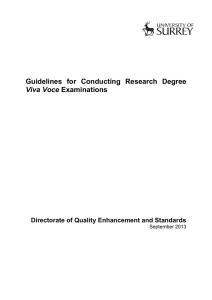Guidelines for Conducting Research Degree Viva Voce Examinations