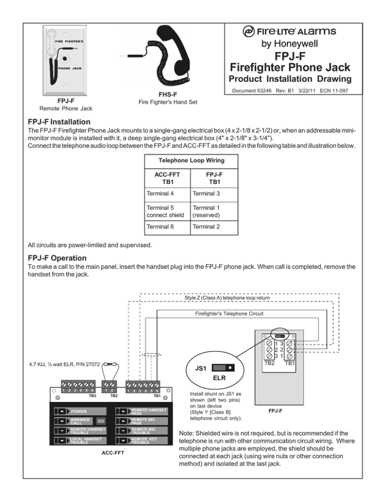 FPJ F Firefighter Phone Jack Fire