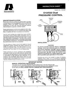 O12/O22 Dual Pressure Control Instruction Sheet