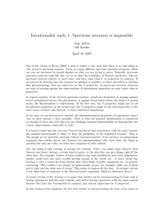 Intentionalist reply 1: Spectrum inversion is impossible