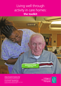 Living well through activity in care homes: the toolkit