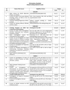 Training Calender-2016 - CBI Academy, Ghaziabad