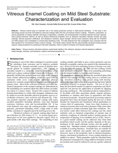 Vitreous Enamel Coating on Mild Steel Substrate