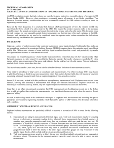 Accuracy Considerations in Tank Soundings and ORB Volume