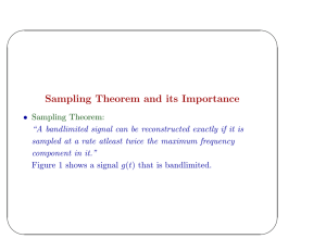 Sampling Theorem and its Importance