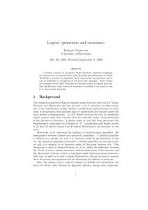 Logical operations and invariance