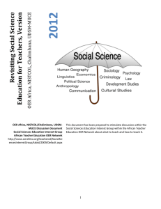 Revisiting Social Science Education for Teachers, Version 1.0