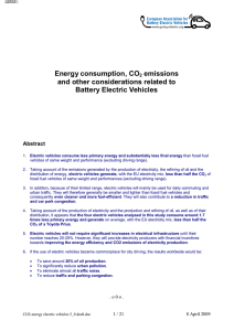 Energy consumption, CO2 emissions and other