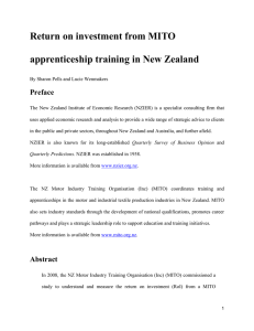 Return on investment from MITO apprenticeship training in New