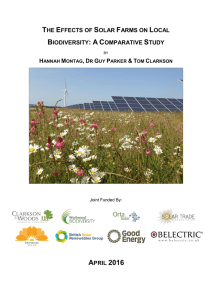 The Effects of Solar Farms on Local Biodiversity