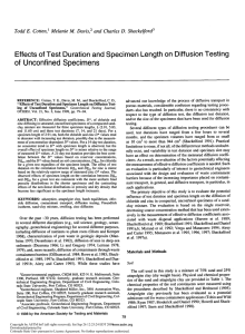 Effects of Test Duration and Specimen Length on Diffusion Testing