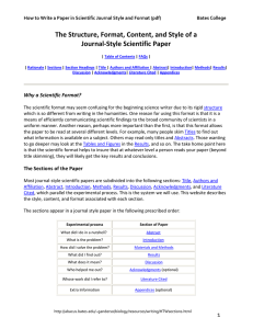 The Structure, Format, Content, and Style of a Journal