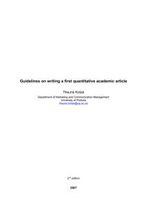 Writing an academic journal article