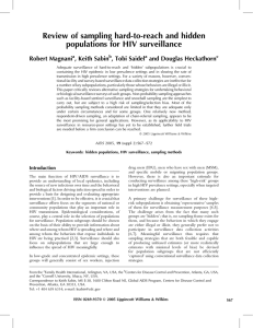 Review of sampling hard-to-reach and hidden populations for HIV