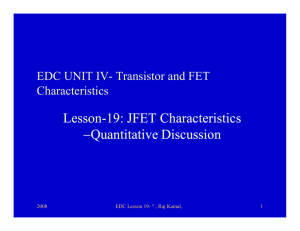 Lesson-19: JFET Characteristics