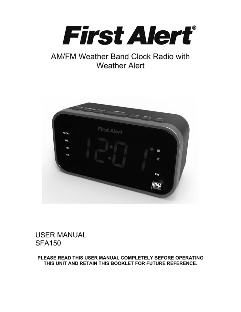 AM/FM Weather Band Clock Radio with Weather Alert