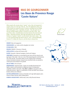MAS DE GOURGONNIER Les Baux de Provence Rouge `Cuvée