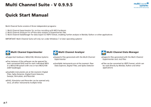 Multi Channel Suite - V 0.9.9.5 Quick Start Manual