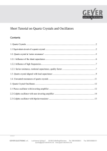 Short Tutorial on Quartz Crystals and Oscillators