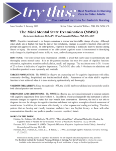 The Mini Mental State Examination (MMSE)