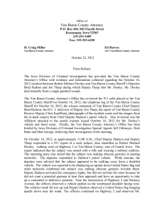 Press Release from Van Buren County Attorney