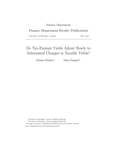 Do Tax-Exempt Yields Adjust Slowly to Substantial Changes in