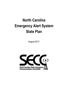 North Carolina Emergency Alert System State Plan