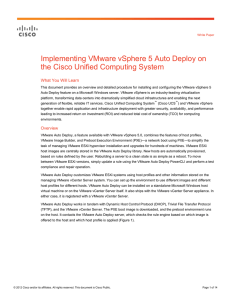 Implementing VMware vSphere 5 Auto Deploy on the Cisco Unified