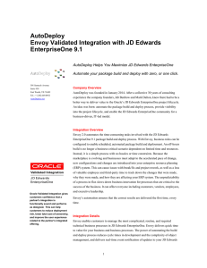 AutoDeploy Envoy Validated Integration with JD Edwards