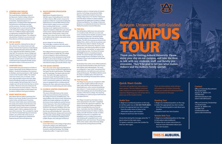 auburn university tour schedule