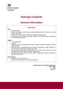 Hydrogen Sulphide General Information