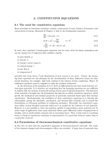 6. CONSTITUTIVE EQUATIONS 6.1 The need for constitutive