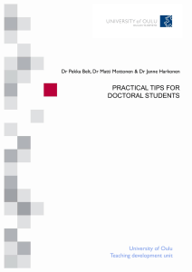 Practical tips for doctoral students