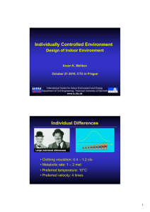 Individually Controlled Environment Individual Differences