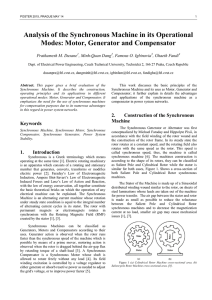 Analysis of the Synchronous Machine in its Operational Modes